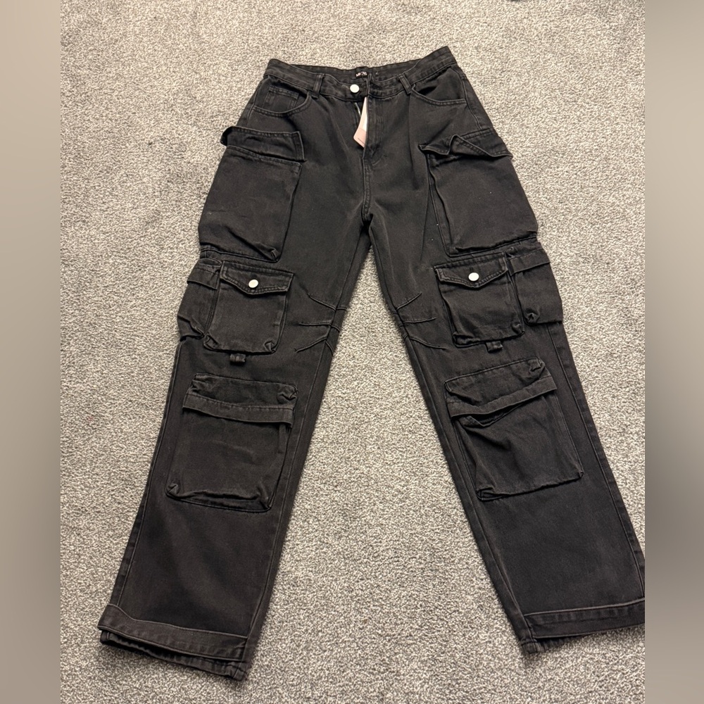 Black Cargo Women Jeans